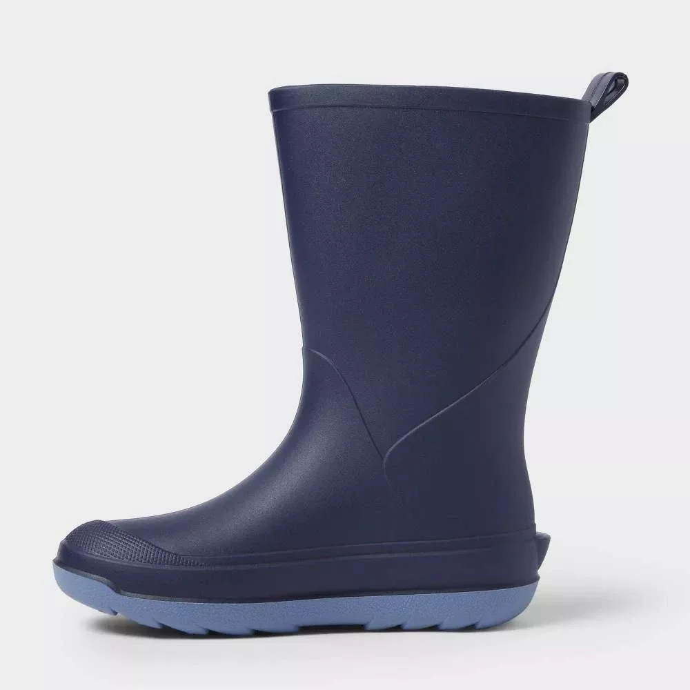 Cat & Jack Kids Andy Rain Boots Navy Blue Waterproof Size 13 NEW